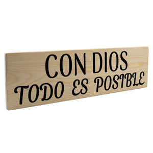 Con Dios Todo Es Posible Wood Decor