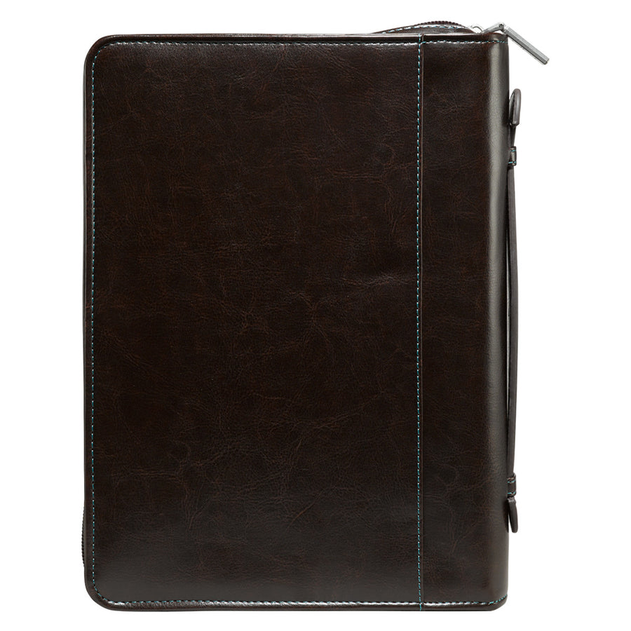 Philippians 4:13  Turquoise & Brown Faux Leather Personalized Bible Cover For Women