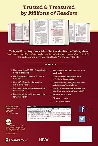 Personalized NIV Life Application Study Bible, Third Edition, Personal Size, Leathersoft, Brown