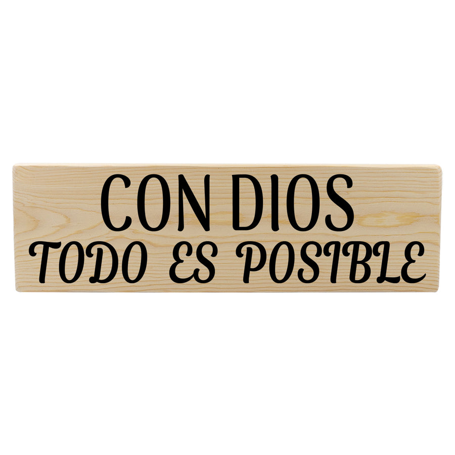 Con Dios Todo Es Posible Wood Decor