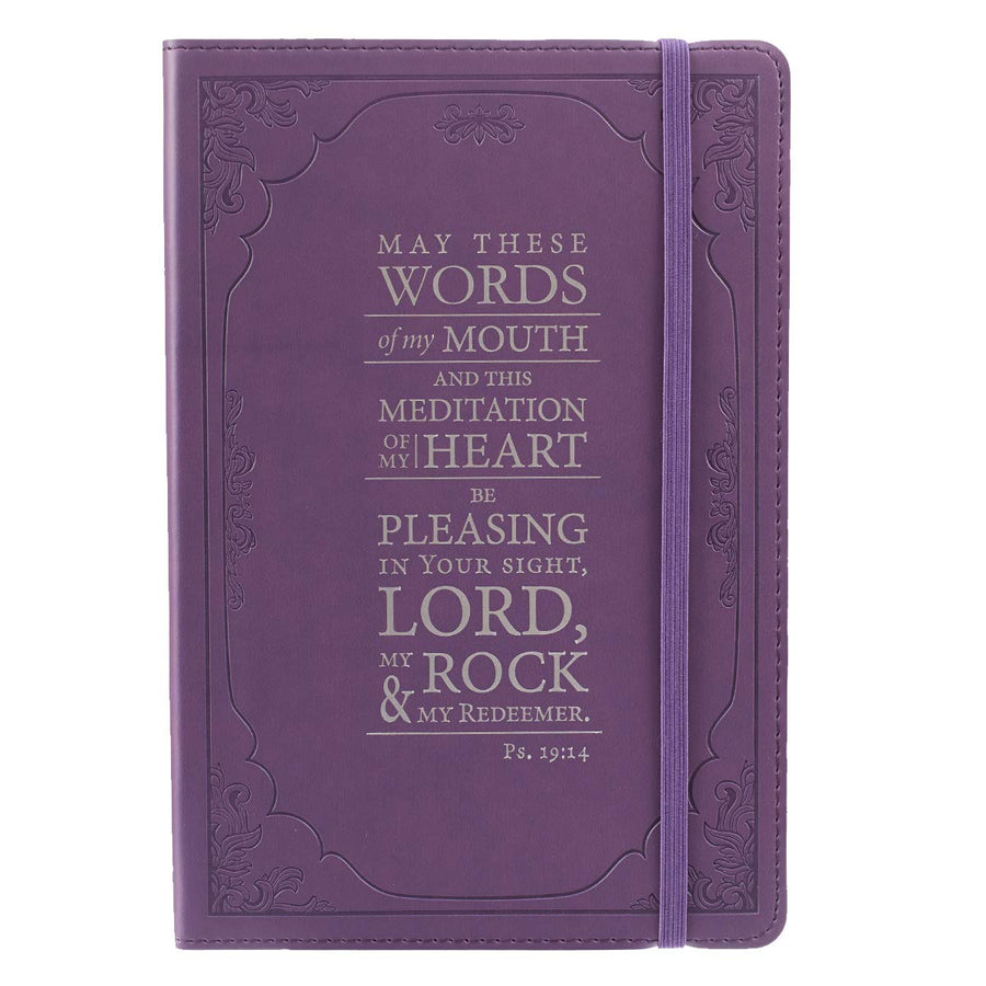 The Words of my Mouth Purple Flexcover Journal - Psalm 19:14