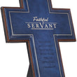 Load image into Gallery viewer, Personalized Decorative Wall Cross Faithful Servant Blue LuxLeather
