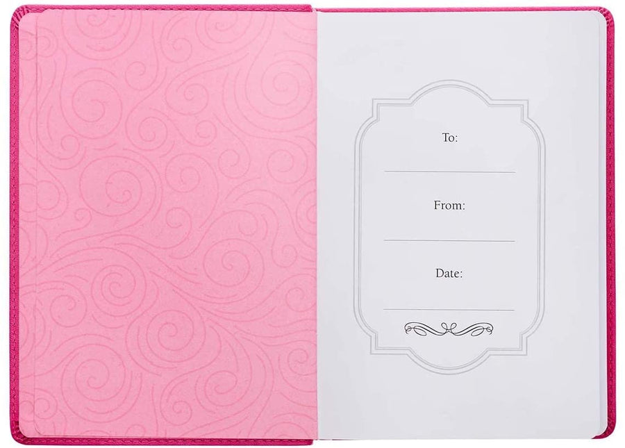 Personalized Custom Text Your Name Everything Beautiful Pink Faux Leather Classic Journal Ecclesiastes 3:11