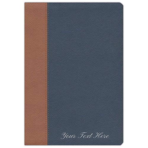 Personalized NKJV Amplified Parallel Large Print Bible Flexisoft Blue/Brown