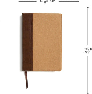 Personalized KJV Rainbow Study Bible Brown/Tan LeatherTouch Smythe Sewn Binding Color-Coded Text