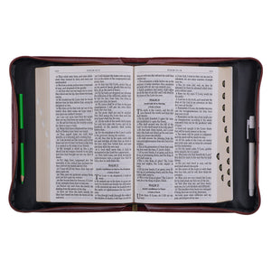 Hope And A Future Chestnut Brown Faux Leather Personalized Bible Cover For Men