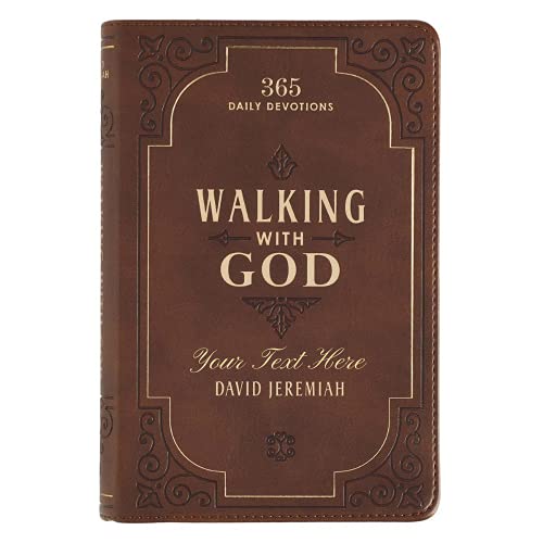 Personalized Devotional Walking with God Brown Faux Leather