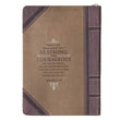 Load image into Gallery viewer, Personalized Strong and Courageous Antiqued Zippered Classic LuxLeather Journal
