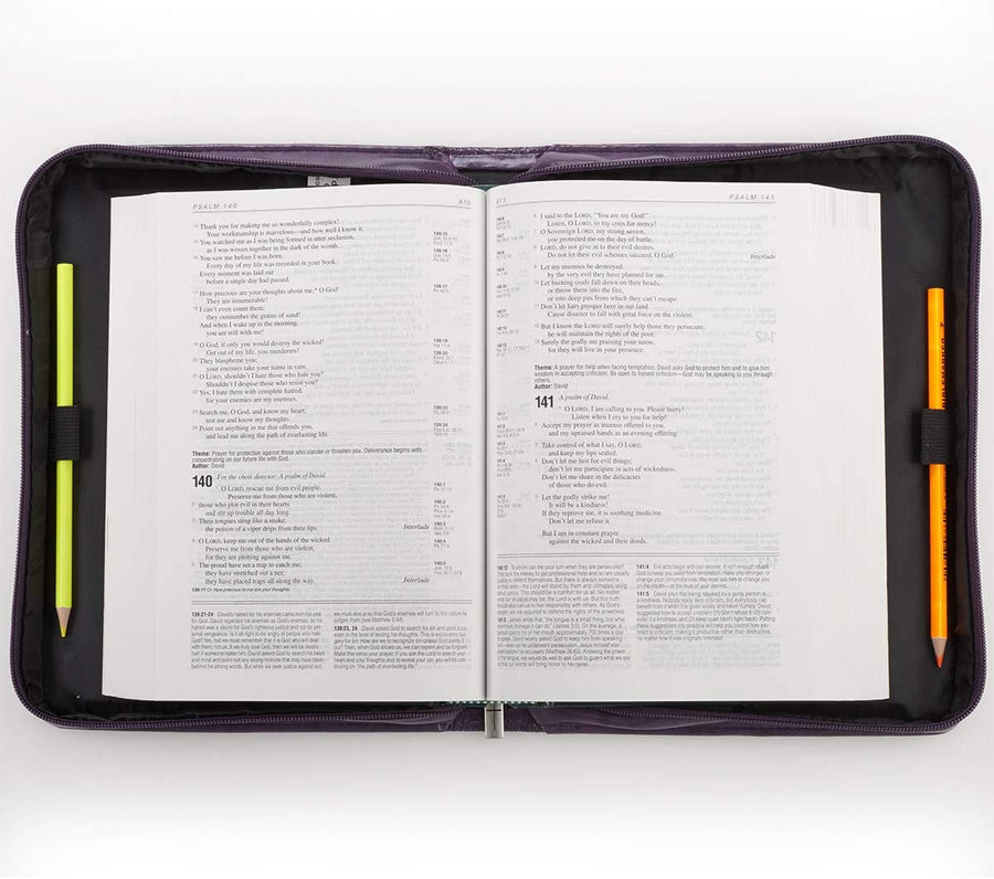 Hebrews 11:1 Faux Leather Purple Personalized Bible Cover for Women