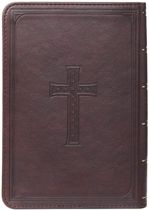 Personalized KJV SMALL COMPACT Dark Brown Faux Leather Bible King James Version