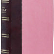 Load image into Gallery viewer, Personalized KJV Holy Bible Giant Print Standard Bible Pink and Brown Faux Leather w/Ribbon Marker
