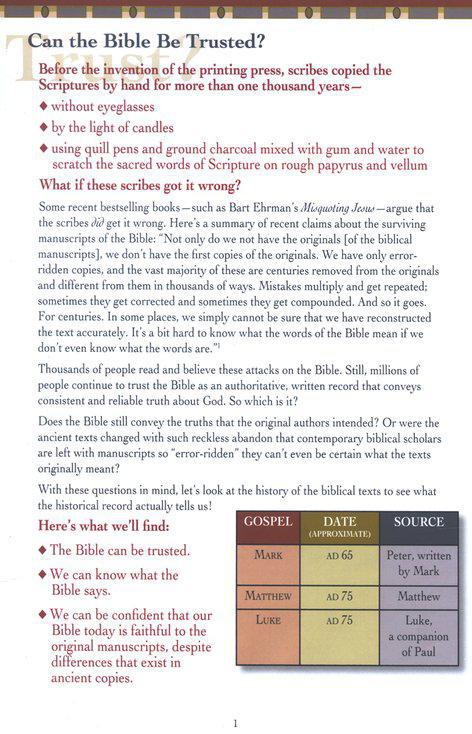 Why Trust the Bible Pamphlet