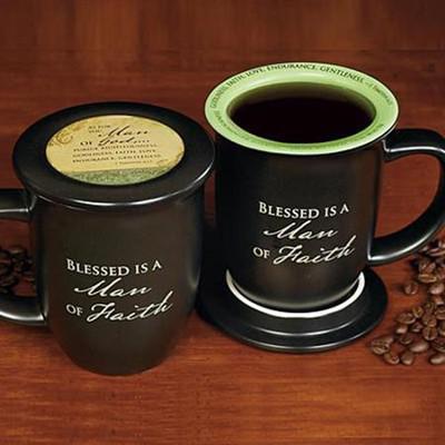 Blessed is a Man of Faith Mug & Coaster