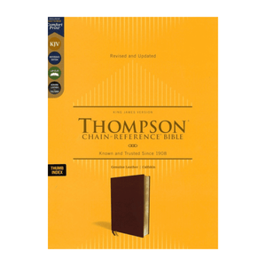 Personalized Custom Text Your Name KJV Thompson Chain-Reference Bible Comfort Print Genuine Leather | Calfskin Brown (Indexed)