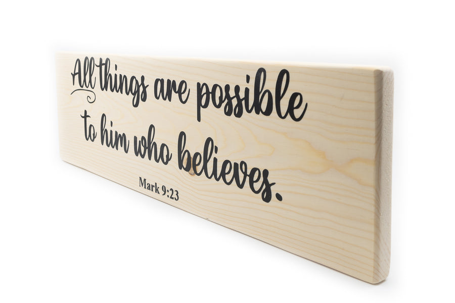 Mark 9:23 All Things Are Possible Wood Decor