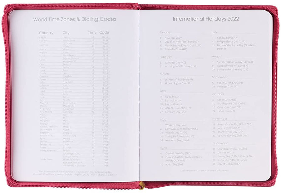 Personalized 2022 Blessed Is The One Who Trusts Large Zippered Pink Faux Leather 18-month Planner for Women - Jeremiah 17:7