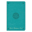 Load image into Gallery viewer, Personalized Bible Custom Text Your Name ESV Large Print Thinline TruTone Turquoise Emblem
