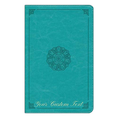 Personalized Bible Custom Text Your Name ESV Large Print Thinline TruTone Turquoise Emblem