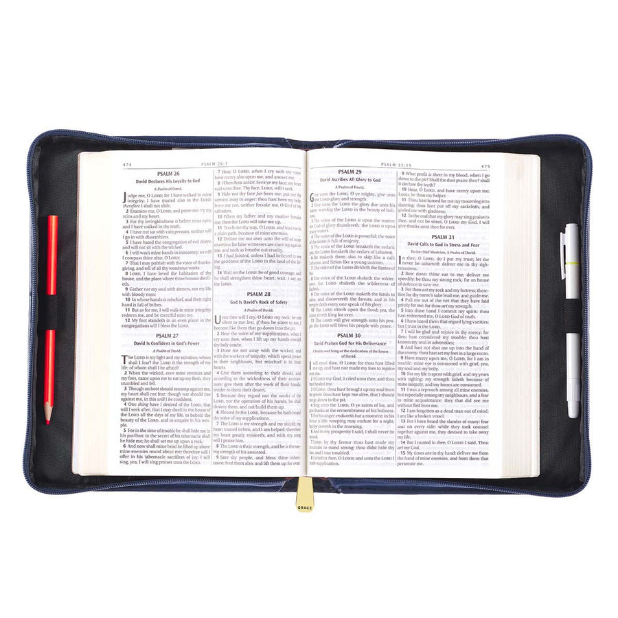 Blue Jeremiah 29:11 Faux Leather Personalized Bible Cover For Women