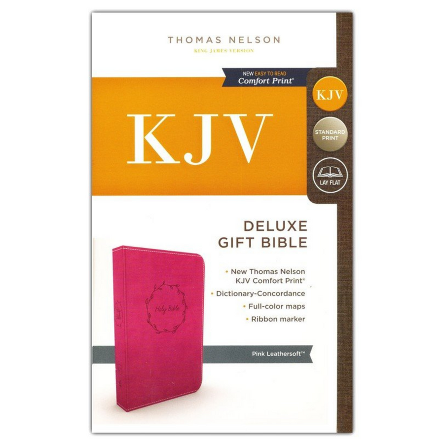 Personalized Custom Text Your Name KJV Deluxe Gift Holy Bible Pink Leathersoft King James Version