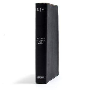 Personalized KJV Rainbow Study Bible Black LeatherTouch