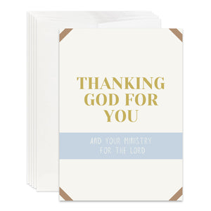 Ministry Appreciation Card Thanking God For You for Pastor, Church, Family