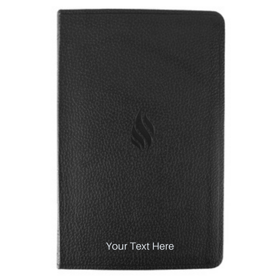 Personalized Custom Text Your Name ESV Premium Gift Holy Bible TruTone Midnight Flame Black English Standard Version