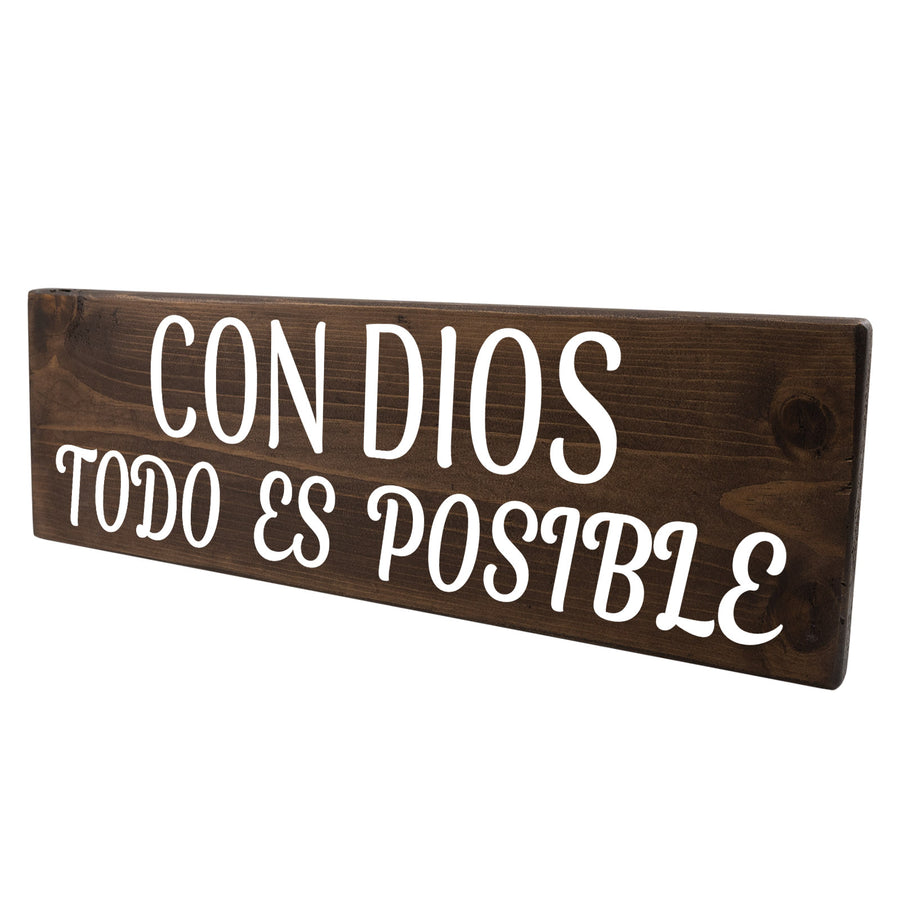 Con Dios Todo Es Posible Wood Decor