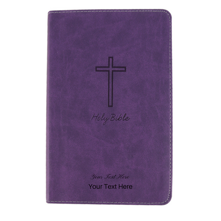 Personalized Custom Text Your Name KJV Deluxe Gift Holy Bible Leathersoft Purple King James Version