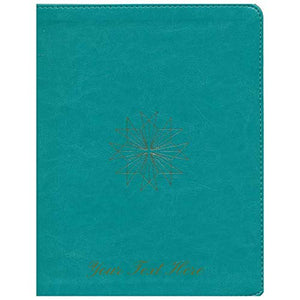 Personalized ESV Single Column Journaling Bible TruTone Teal Resplendent Cross Design