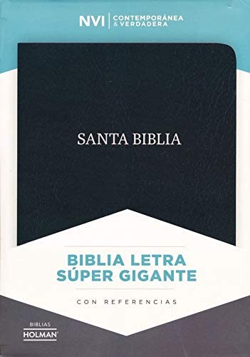 Personalized NVI Biblia Letra Súper Gigante Negro piel fabricada con índice (Spanish Edition)