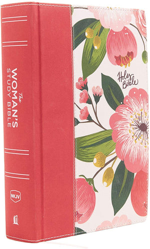 Personalized NKJV Woman's Study Bible Red Letter Cloth Over Board Pink Floral