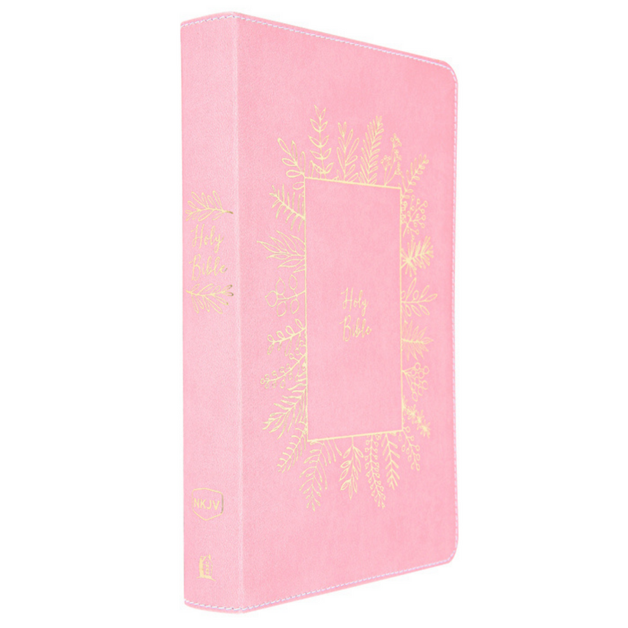 Personalized NKJV Holy Bible for Kids Leathersoft Pink Comfort Print