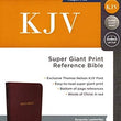 Load image into Gallery viewer, Personalized KJV Reference Bible Super Giant Print Red Letter Comfort Print Leather-Look Burgundy

