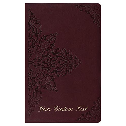 Personalized ESV Premium Gift Holy Bible TruTone Chestnut Filigree Design Brown