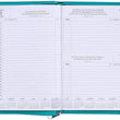Load image into Gallery viewer, Personalized 2022 It Is Well With My Soul Teal Faux Leather Planner
