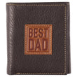 Load image into Gallery viewer, Best Dad Brown and Tan Genuine Leather Trifold Wallet
