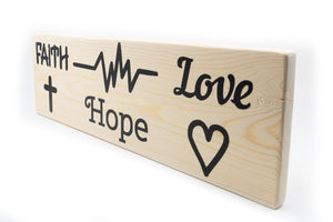 Faith Hope Love Wood Decor