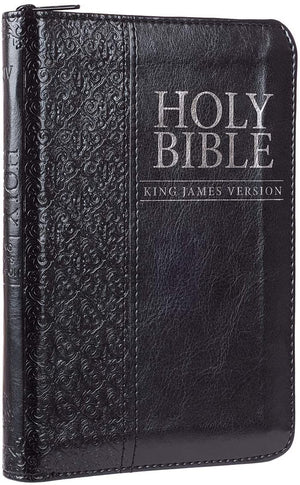 Personalized KJV Black Faux Leather Zippered Pocket Bible