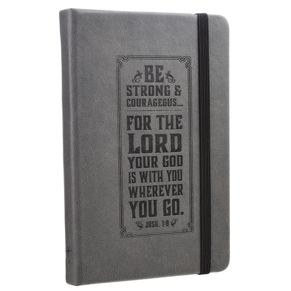 Be Strong Joshua 1:9 FauxLeather Gray Journal