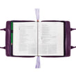 Load image into Gallery viewer, Purple/Floral Blessed Bible Purse Cover
