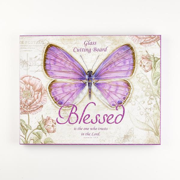 Purple Blessed Glass Cutting Board