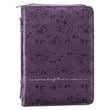 Load image into Gallery viewer, Purple/Floral I Can Do All Things Bible Cover
