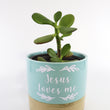 Load image into Gallery viewer, Jade Succulent Plant in &quot;Jesus Loves Me&quot; Planter
