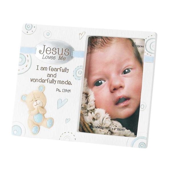 Jesus Loves Me Psalm 139:14 Baby Boy Blue Picture Frame