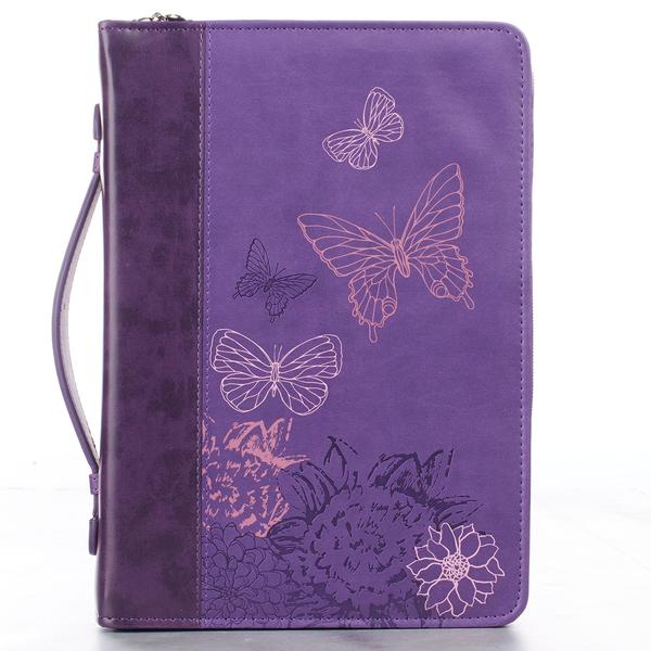 Purple Butterflies Bible Cover