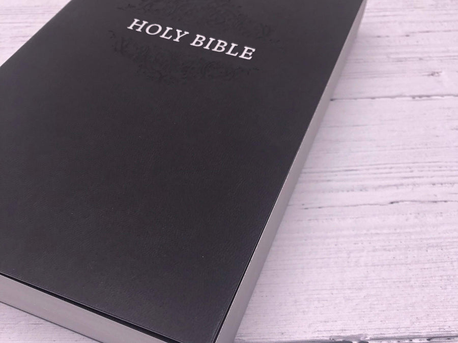 Personalized NIV Comfort Print Holy Bible Soft Touch Edition Leathersoft Black New International Version