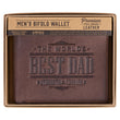 Load image into Gallery viewer, The World&#39;s Best Dad Brown Joshua 1:9 Genuine Leather Wallet
