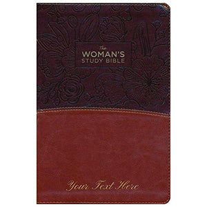 Personalized NKJV Woman's Study Bible Leathersoft Brown/Burgundy