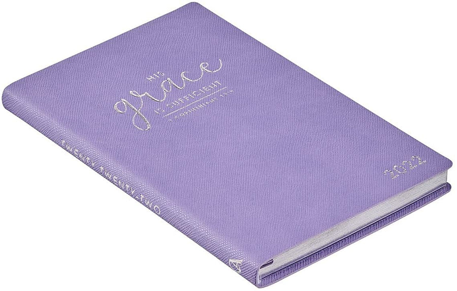 Personalized 2022 His Grace is Sufficient Purple Faux Leather My Yearly Planner - 2 Corinthians 12:9
